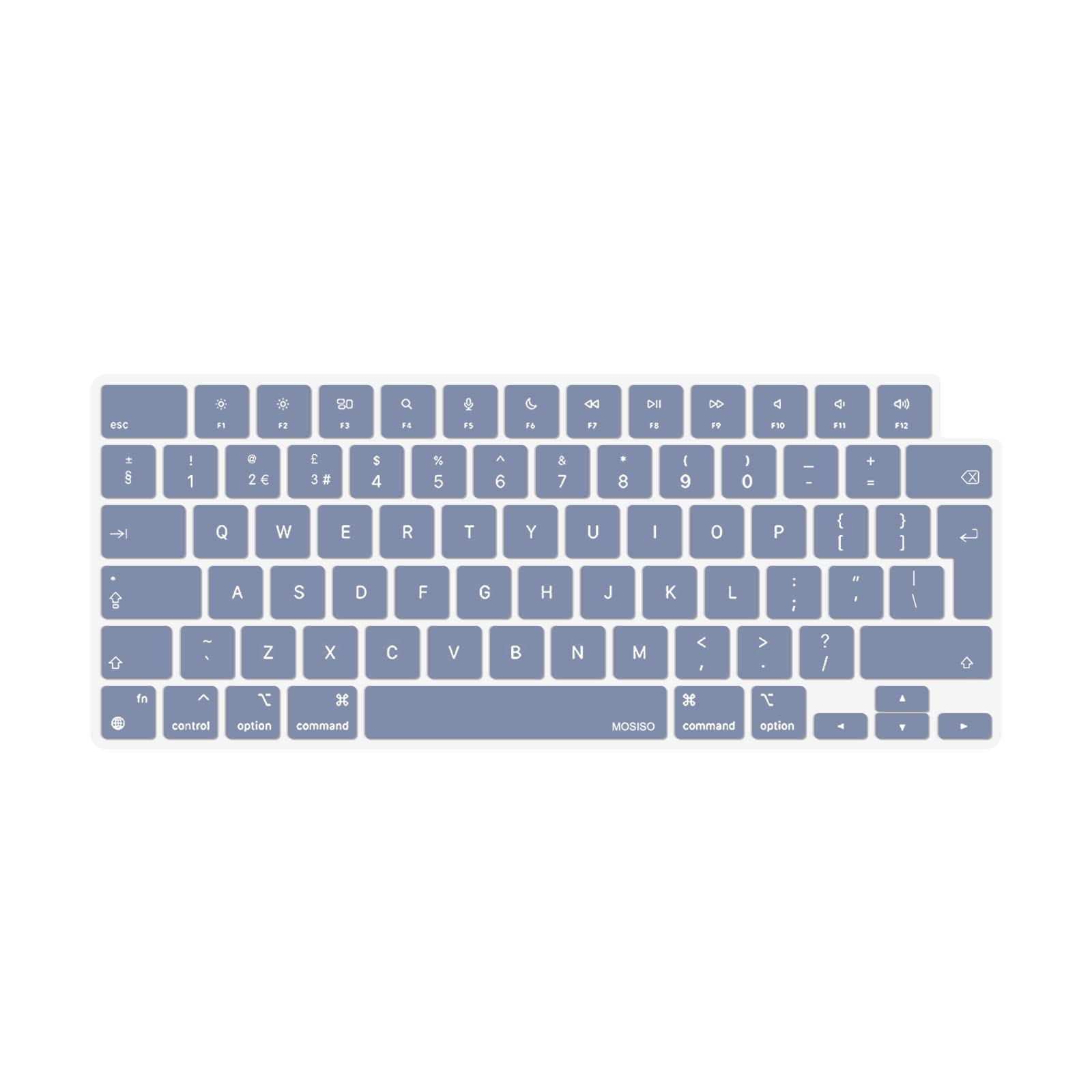 MOSISO Keyboard Cover Skin Compatible with MacBook Air 13.6 M3 A3113 M2 A2681 2025-2022, for MacBook Air 15 2025-2023, for Mac Pro 14/16 inch M4 M3 M2 M1 2021-2025, EU Layout, Lavender Gray