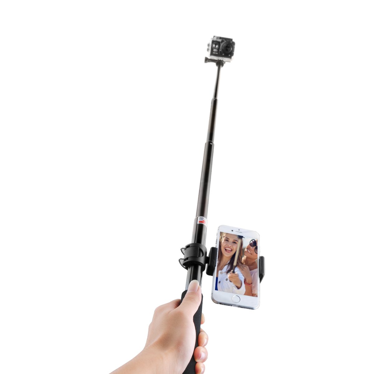 Asta Selfie regolabile per smartphone e action cam con doppio supporto