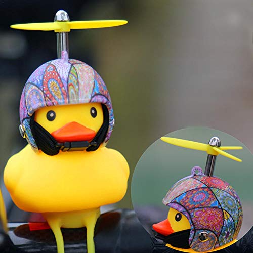 Kids Bike Horn Bicycle Lights Bell Duck Squeeze Helmet Propeller Handlebar Bell Light Horn Lamp for Toddler Children Adults