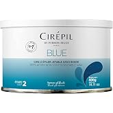 Cirepil BLUE Stripless Hard Wax Tin 14.11oz / 400g | Face, body &amp; bikini wax, unscented | Ideal for sensitive skin | Solid pre-melted wax in tin, low-temp, fluid gel texture