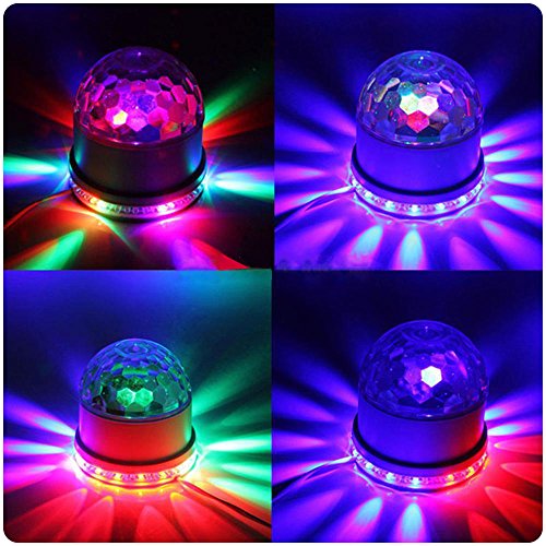 Disco Ball Party Light Sbolight Disco Lights RGB MP3 Crystal Magic Ball Sound Activated DJ Lights Mini Rotating Strobe Stage Lights with Remote Control for Home Party Gift Kids Birthday Dance Club Bar