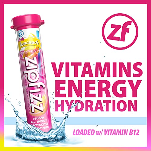 Zipfizz Energy Drink Mix, Electrolyte Hydration Powder with B12 and Multi Vitamin, Pink Lemonade