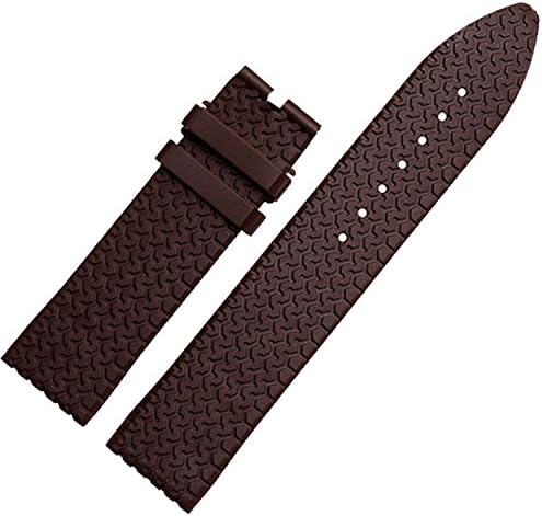 23mm Brown Rubber Watch Strap Band Compatible with Mille Miglia Watch Deployment Clasp