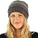 Confetti Ombre Warm Chunky Soft Stretch Knit Slouch Beanie Skull Cap Hat Dk. Gray