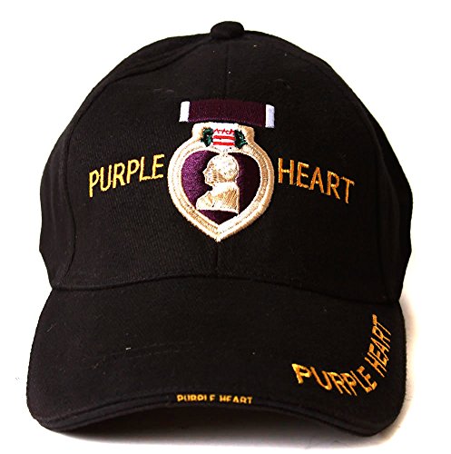Low Profile Purple Heart Award Medal Logo Hat - Black