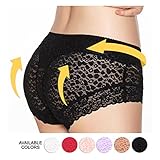 Eve's temptation Lily Everyday Panties Floral Lace Sliming Brief Sexy Lingerie Underwear For Women - Black - L