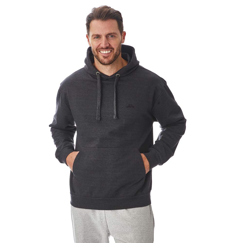 Iron Mountain Mens Soft Fleece Pullover Hooded Hoodie, Reclaimed Yarn Eco Friendly Top, Charcoal Marl, Large - Image 3