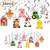 Farm Birthday Party Supplies,Hanging Swirls Barnyard Party Decorations for Barnyard Birthday Party Supplies Farm Animal Party Supplies