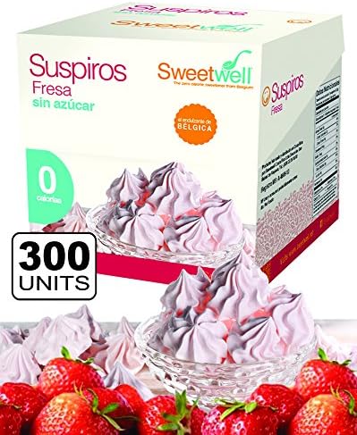 Sweetwell Sugar Free Meringue Cookies, Strawberry - 300 Units (10 Bags Of 30 Units).