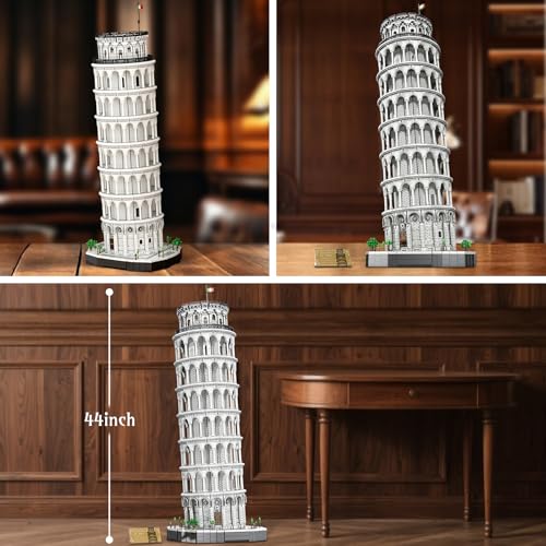 Reobrix Leaning Tower of Pisa Brick Set for Adults 66025, 7652 Pieces, Large Architectural Model Set, Famous Italian Historical Monument, Building Set for Adults from 14