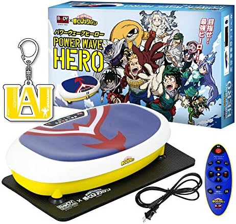 Body Sculpture TKS02HM001 Vibrating Machine, Power Wave Heroes, 3 Program Modes, Space Saving, Fitness, Core Strengthening, Inner Muscle, Diet Equipment, My Hero Academia, Collaboration Model with Exclusive Key Chain