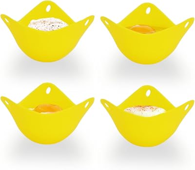 Navoys 4 Silicone Egg Poachers Easy-Release BPA Free with Hanging Eye