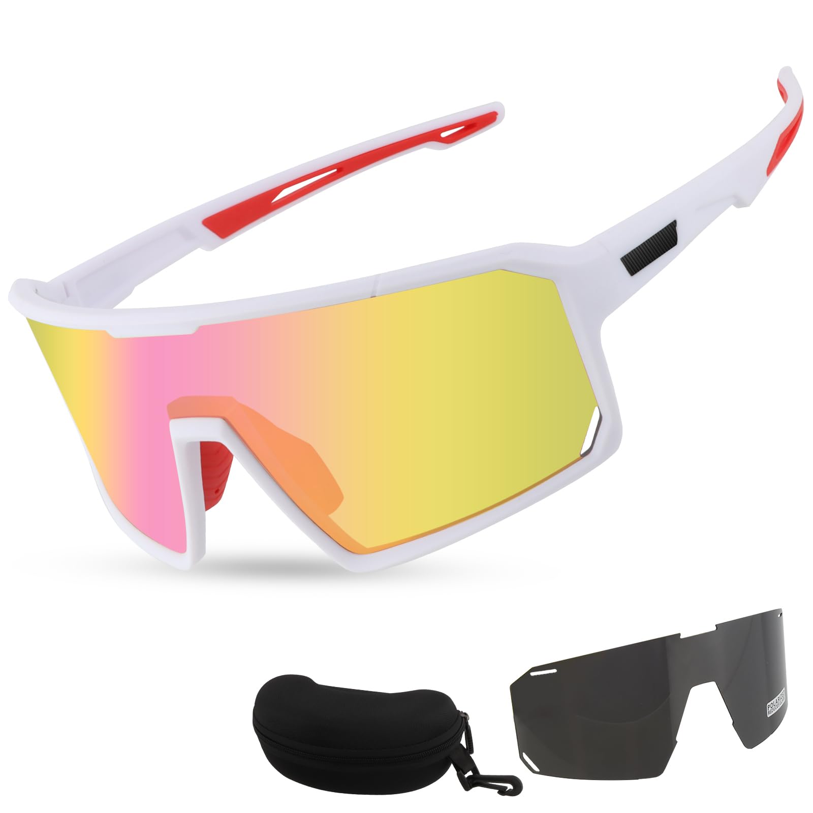 FOCUHUNTER Sports Glasses for Youth Teens, Cycling Eyewear for Baseball Running Cycling Glasses 2 Lenses
