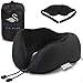 Ultimate Comfort Travel Pillow + Travel Bag + Eye Mask – Prevent Neck Pain – Memory Foam Pillow Perfect for Airplane, Train, Bus, & Car Travel – Full 360 Head & Neck Support by SunTal