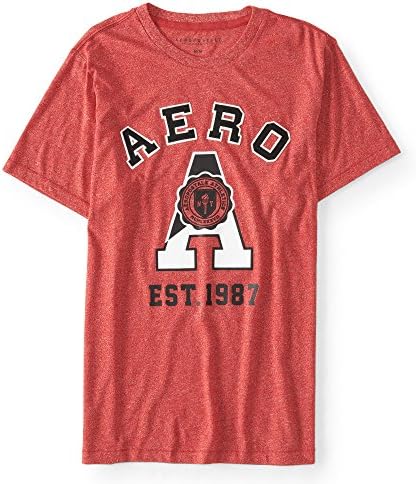 Aeropostale Men's Aero A EST 1987 Graphic Tee Medium Beaux Burgundy