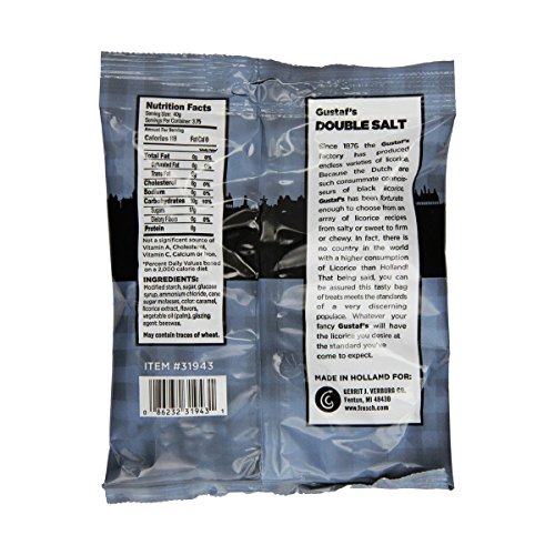 Gustaf's Dutch Licorice Double Salt Classic Salt Licorice Coins - TWO 5.2 oz Retail Bags - Made In Holland