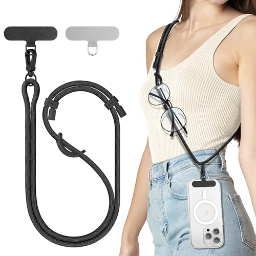SURPHY Universal Mobile Phone Lanyard, Adjustable and Detachable, Nylon Long Mobile Phone Strap Compatible with Smartphones etc