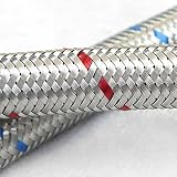Xcel Home M10 x 1/2 BSP 600mm Flexi Tap Connectors Pair Stainless Steel view 5