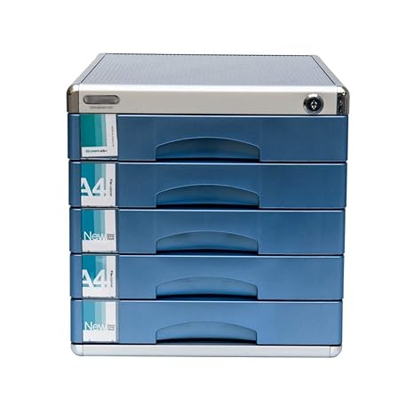 Amazon Com Qwe Desktop File Cabinet Blue Aluminum Alloy Lock