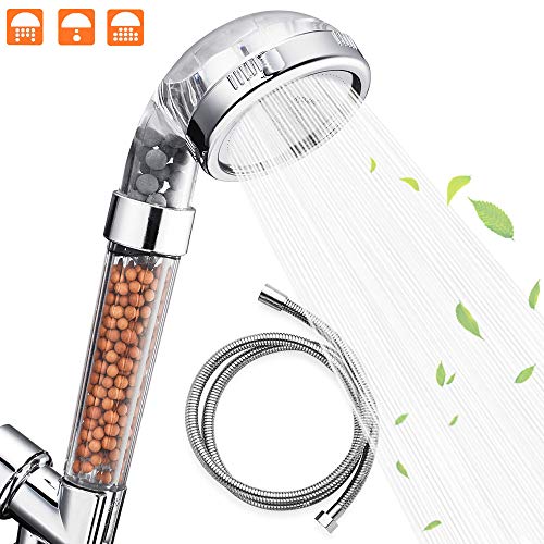 Nosame Ionic Shower Head with Replacement Hose and Holder, High