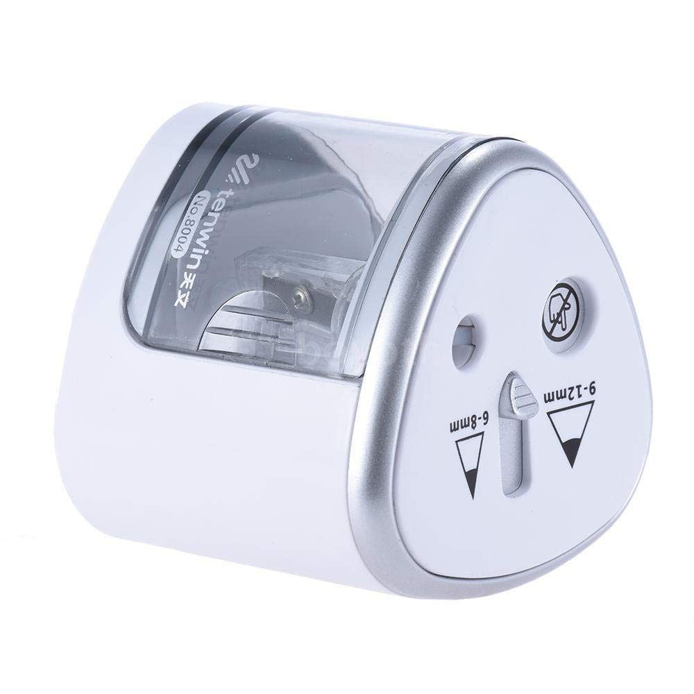 TOOLDO Automatic Pencil Sharpener Dual Hole Electric Pencil Sharpener for 2B Colored Pencil Silver