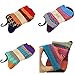 Fly-love Women's 3 Pairs Vintage Thick Cotton Crew Socks Colorful Warm Casual Winter Mid-calf Sock (colorful 1);One Size