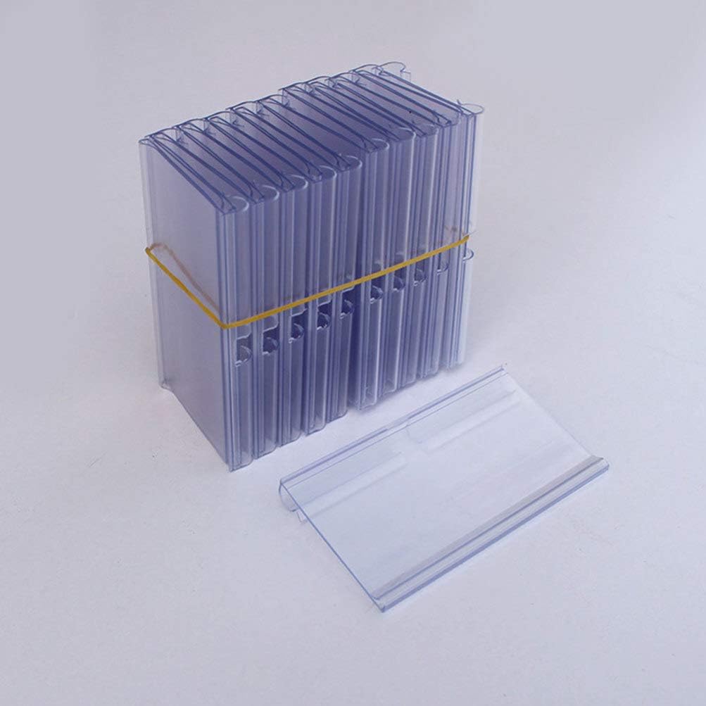 NUOBESTY 30pcs Price Tag Holders Clear Label Display Stands for Counter Supermarket Merchandise Retail, White, 6*4.2cm - Image 3