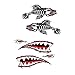 4 Pieces/Set Kayak Decals Skeleton Fish Bones Shark Teeth Mouth Canoe Fishing Boat Car Motorcycle Wall Window Laptop Stickers Graphics Accessories