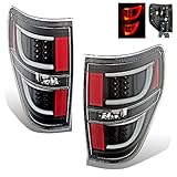 SPPC Black LED Tail Lights Assembly Set for Ford F-150 Version 2 - (Pair) Includes Driver Left and Passenger Right Side Replacement