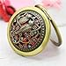 Duttek Mini Round Metal Cosmetic Makeup Double Compact Purse Mirror Pocket Mirror Double-sided Folding Cosmetic Round Mirror- Assorted Mirror Back Pattern Design(Bronze)