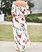 UMEKO Womens Floral Off The Shoulder Dresses Summer Casual Ruffle High Waist Slit Long Maxi Dress with Pockets