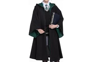 YAQIZENG Magical Robe Wizard Magician Cloak Witch World Hooded Cape Adult Men Women School Uniform Cosplay Outfit