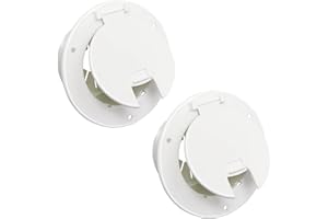 RV Cable Hatch - 2 Packs, 5" Round Electrical Cable Hatch for 30 and 50 Amp Cords, White RV Camper Trailer Power Cord Hatch E