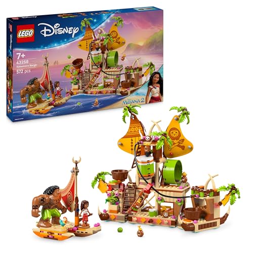 LEGO ǀ Disney Vaiana 2 Kakamora-Barge - Kakamora Boot - Spielzeug für Mädchen und Jungen ab 7 Jahren - inkl. Bootmodell, Vaiana Mini-Puppe und Maui Figur - Geburtstagsgeschenk für Fans - 43258