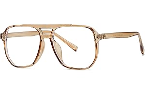 Breaksun Retro Oversized Square Glasses for Women Men Big Square Aviator Blue Light Eyeglasses