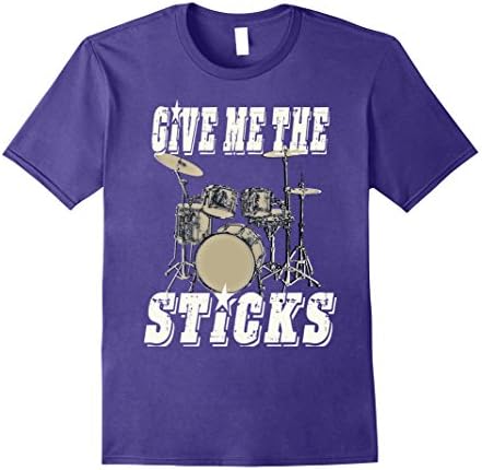 Mens Drums Give Me The Sticks Gift for Drummers Tshirt 3XL Purple