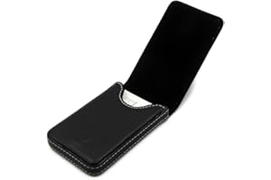 LEEHOOM Business Card Wallet PU Leather Business Card Case Pocket Business Name Card Holder with Magnetic Shut Credit Card ID Case/Wallet (Black)