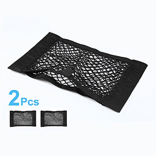 Yosoo 2 Pack Car Back Rear Trunk Seat Magic Sticker Elastic String Net Mesh Storage Bag Pocket Cage Organizer