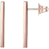 PAVOI 14K Gold Plated 925 Sterling Silver Post Dainty Mini Bar Stud Earrings | Gold Earrings for Women