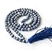 Ovalbuy 8mm 108 Blue White Beads Buddhist Prayer Mala Necklace