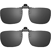 Each Cool Polarized Clip-On & Flip-Up Driving Glasses – Night Vision or Sun Lens, UV400 Over-Glasses Clip