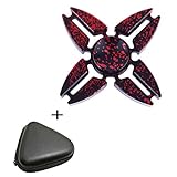 Hand Spinner - 2017 NEW Iusun Cool Four Spinner Fidget Aluminum Finger Stress Hand Desk Toy EDC ADHD Autism Gift (Red)