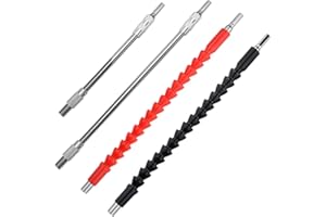 4 Pcs Flexible Drill Bit Extension, FineGood Soft Drill Connection Adaptor Screwdriver Extension Shaft for Power Drill