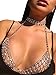 Glamaker Women's Sexy Club Rhinestone Bra Body Necklace Chain Bikini Bra Accessories Gold