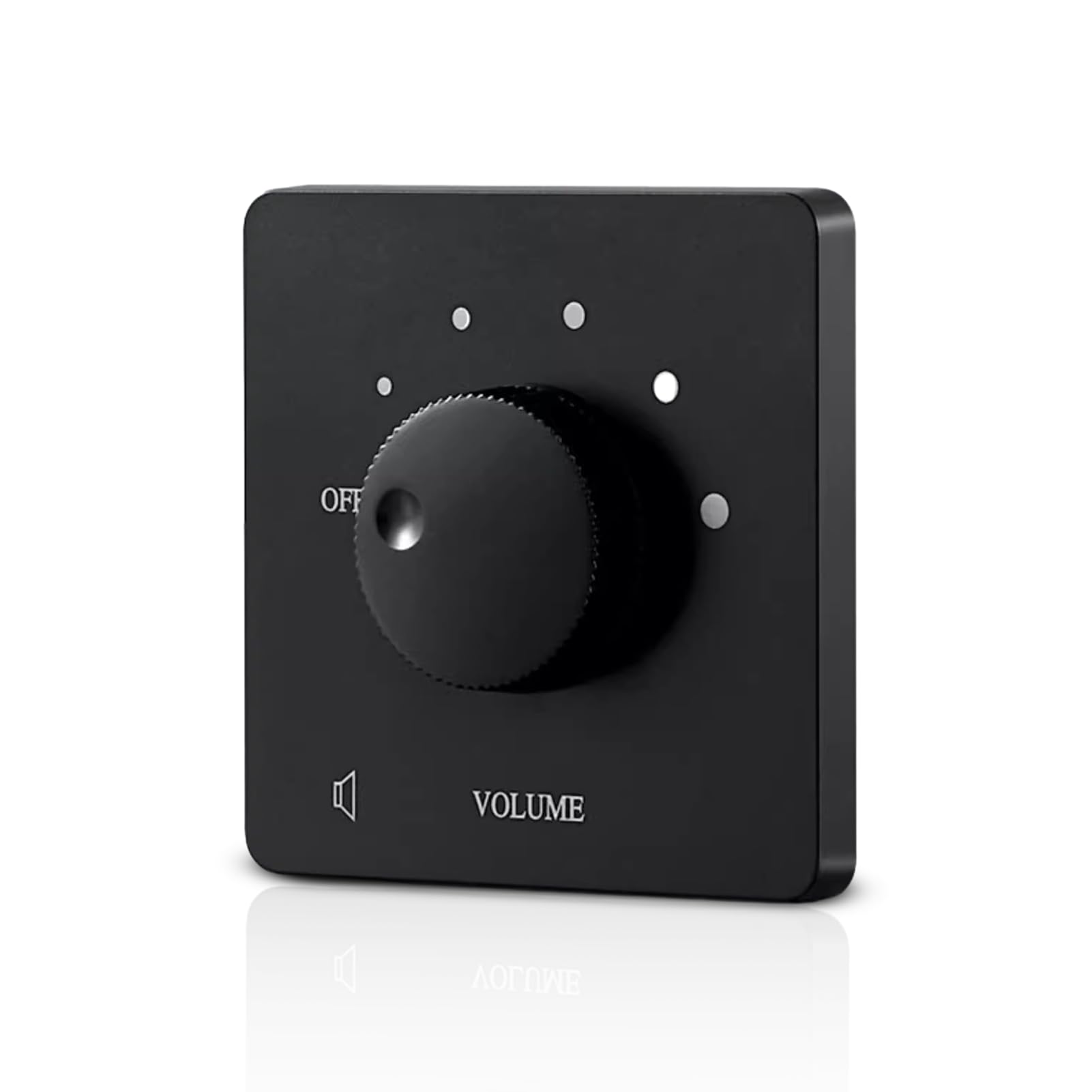 Wall Mount Plate Volume Control Knob, 50W Speaker Volume Controller, with Rotary Knob, for HiFi Home Audio Speakers (Black)