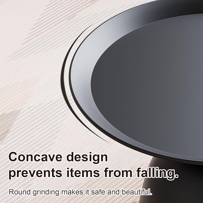 Coffee Table, Black Metal End Table for Living Room, Round Side Table, Bedside Table, Mid Century Circle Accent Table for Small Spaces Easy Assembly Modern Coffee Table for Bedroom Living Room (Tall)
