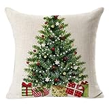 GBSELL Pillow Cover Christmas Tree Square Pillow