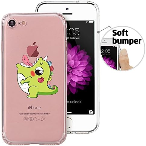 iPhone 8 Case, iPhone 7 Case, Doramifer Funny Series Protective Case [Anti-Slip] [Good Grip] [Ultra Thin] with Aesthetic 3D Print Soft Back Cover for 4.7 inch iPhone 7/iPhone 8 (Greedy Dinosaur)