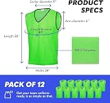 GSi Sports Pinnies 12 Pack Free Size Youth/Adult Green Mesh Training Vests view 5