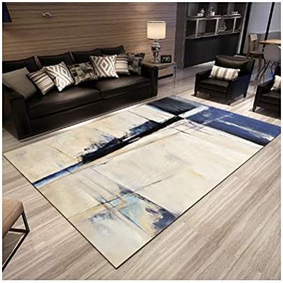 LQQGXLNordic simple modern carpet/Nordic art geometric carpet living room coffee table carpet bedroom bedside hall entrance mat thin slice washed (Color : A, Size : 120X160cm)